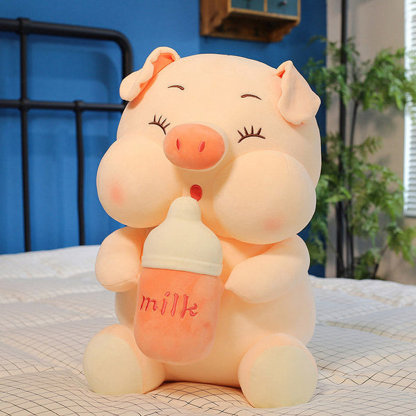 Baby Bottle Pig Plush Toy | Animal Cute Pig Baby Toy 